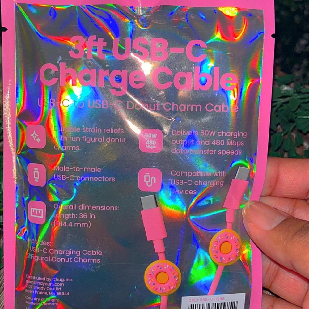 Vibrant Pink USB-C Charging Cable